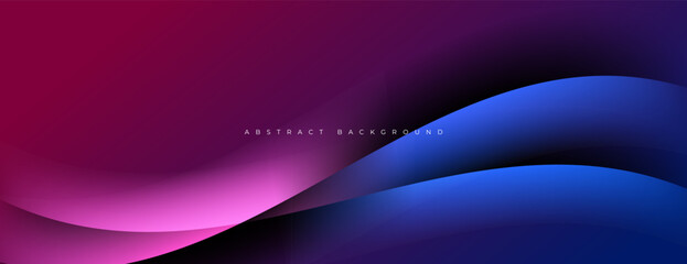 Wall Mural - blue and purple abstract gradient background with wavy lines