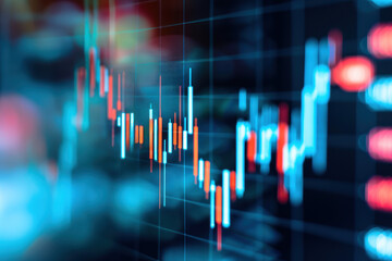 Poster - Dynamic stock market data displayed with colorful financial graphs showcasing trend analysis, perfect for investment and finance-related use.