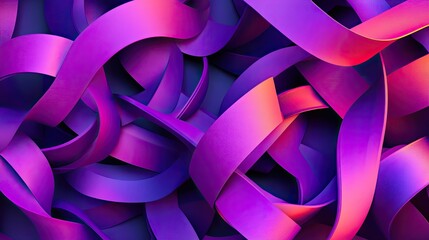 Poster - Dynamic 3D purple background with interwoven ribbons and a vibrant color palette.
