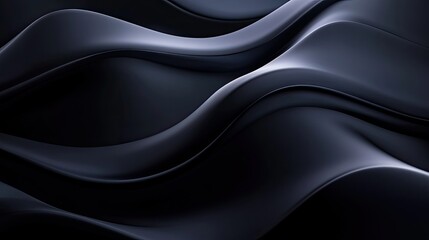 Poster - Elegant 3D black background with subtle curves and soft gradients, ideal for sleek and sophisticated visuals.