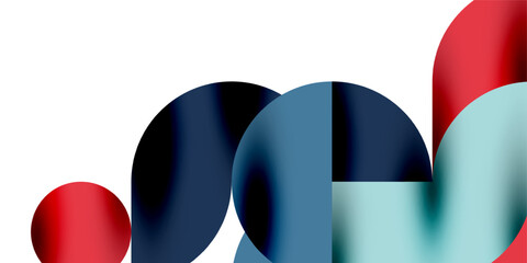Poster - Tech minimal circular shapes geometric art. Vector modern circles