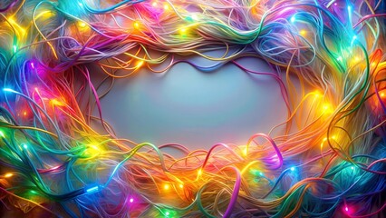 Canvas Print - Ethereal Neon Tapestry: A Symphony of Light and Color  AI Generated