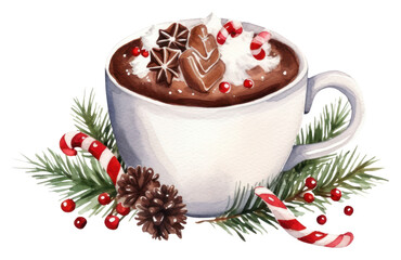 Wall Mural - PNG Hot chocolate cup christmas dessert.