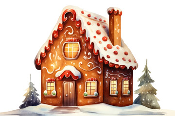 Poster - PNG Minimal christmas gingerbread house architecture building confectionery.