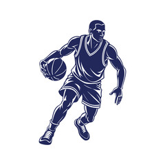 Basketball player silhouettes Clip art isolated vector illustration