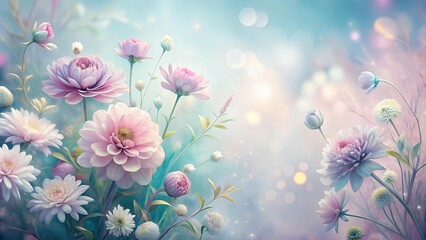 Canvas Print - Ephemeral Bloom: A Symphony of Pastel Hues  AI Generated