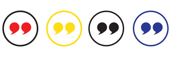 Wall Mural - quote icon set. quotation mark symbol.