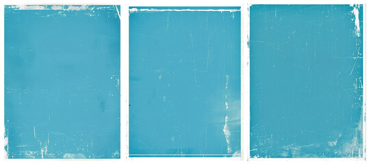 Sticker - Three blank retro vintage paper texture poster with white borders. Grunge background overlay.