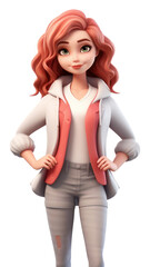 Poster - PNG Figurine cartoon adult woman.