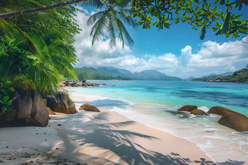 Wall Mural - Pristine tropical haven with a picturesque beach