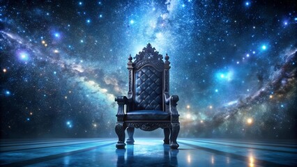 Wall Mural - A Throne of Obsidian and Starlight  Generative AI