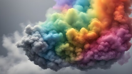 Wall Mural - rainbow and gray smoke or cloudy