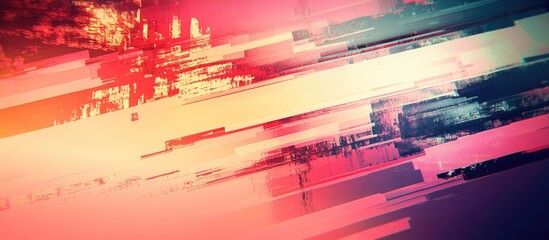 Poster - 3D Rendering of a Flag with Technological Glitches and Screen Interference Effects