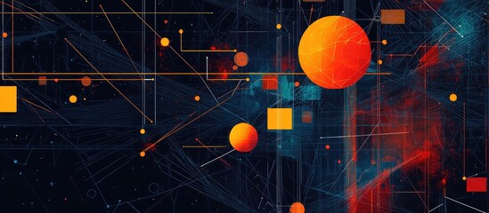 Poster - Abstract Geometric Shapes and Data Visualization in Technology