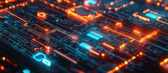 Aufkleber - Business and Technology Concepts in Internet Networking Fintech Cryptocurrency Investment and Digital Currency 3D Illustration