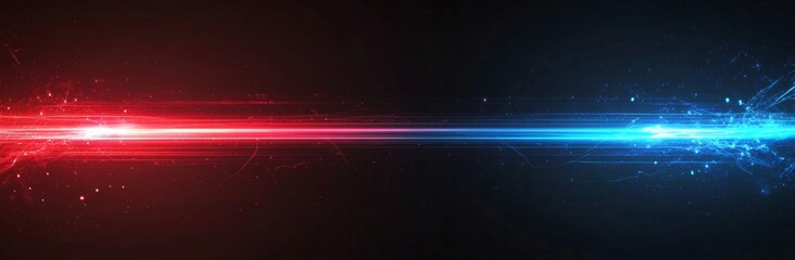 Poster - On a dark background, glowing lines can be seen. Optical speed concept.