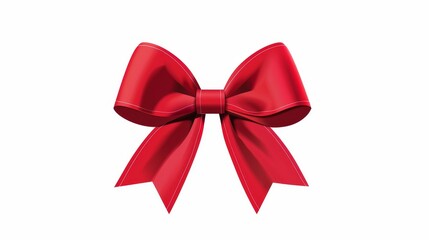 Aufkleber - Animated red ribbon with a bow. White background.