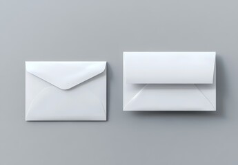 Poster - An envelope and letter mock-up isolated on a soft gray background. It is modeled in 3D.