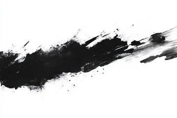 Poster - Deep ink smudge artistic brush design, transparent backdrop