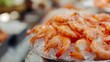 © TigerDude - Fresh shrimps and sashimi on ice at fish market store, real photo
