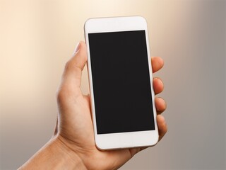 Canvas Print - Hand hold a phone with a blank screen