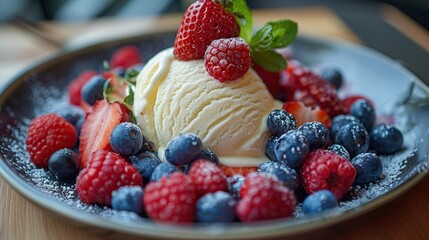 Wall Mural - Ice Cream with Berries