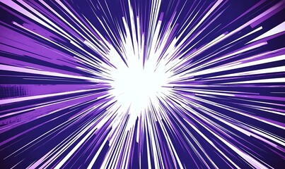 Wall Mural - Gradient Sunburst  radial speed lines in blue and purple, adding depth