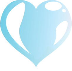 Poster - Blue gradient heart conveying love and affection on white background