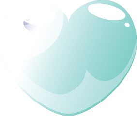 Poster - Turquoise heart is shining, reminding us of love, romance and valentine's day