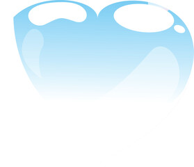 Poster - Blue heart shape reflecting light on a white background