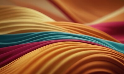 Abstract color fabric cloth waves background. Generative AI