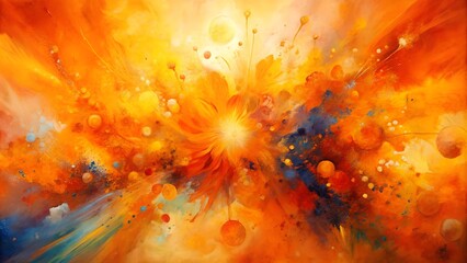 Poster - A Symphony of Orange: Abstract Expression of Joy  AI Generated