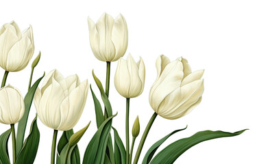 Poster - PNG White tulips flower petal plant.