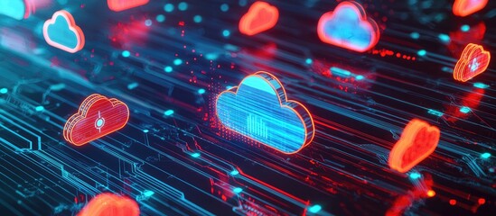Poster - 3D Rendering of Cloud Computing and Internet Technology Concepts with Focus on Network Security
