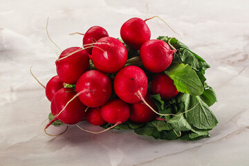 Wall Mural - Ripe fresh organic radish heap