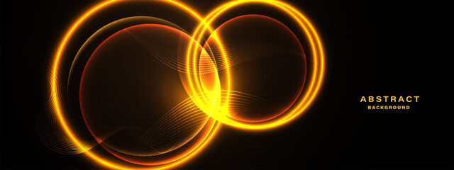 Wall Mural - Abstract futuristic background with Shining golden light effect.Vector illustration.