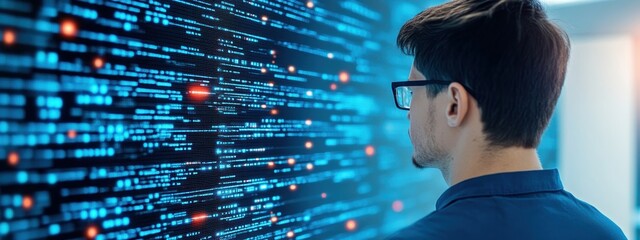 Poster - Management, Networker managing AI networking projects, in a modern office