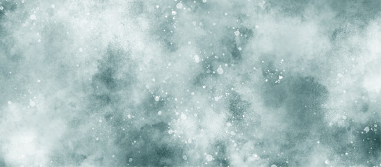 Wall Mural - light blue bokeh background for design, abstract blue background with snowflakes floating randomly, 