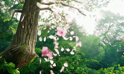 Sticker - Sunlight Through Tree Branches, A Breathtaking Scene of Nature's Beauty