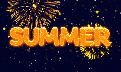 Wall Mural - Summer Fireworks Celebration