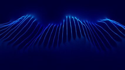 Leinwandbilder - Cyber Big Data Flow Particles Bokeh. Digital Neural Network. Concept of AI Artificial Intelligence Technology Machine Deep Learning. Digital Communication. Science Technology Presentation Vector.
