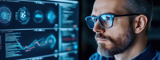 Poster - Startup, AI technologist leading a data-driven startup, dynamic and innovative workspace