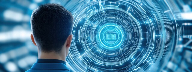 Poster - Startup, AI technologist leading a data-driven startup, dynamic and innovative workspace