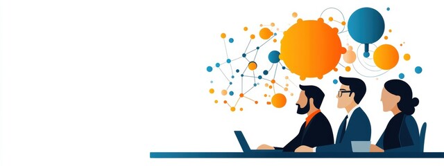 Poster - Startup, Networker leading a mobile app startup, dynamic and innovative workspace