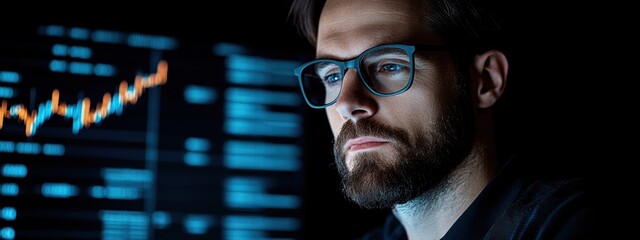 Aufkleber - strategy, algorithm developer developing algorithm strategies, analyzing data on a smartphone, focus