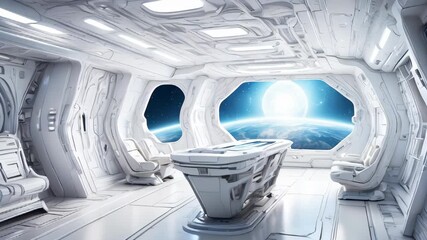 Wall Mural - Futuristic spaceship interior