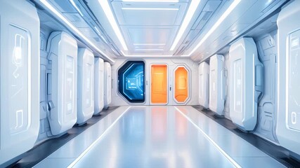 Wall Mural - Science fiction corridor with high tech elements