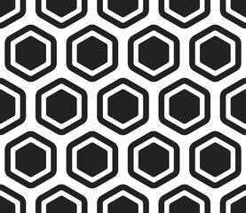 Poster - abstract vector background. bold rounded hexagon cells with padding and inner solid cells. large hex