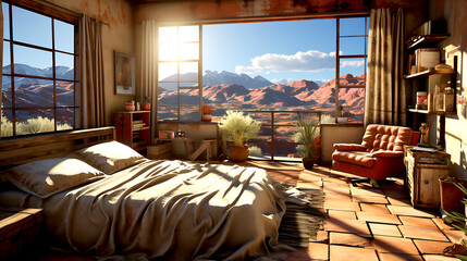 Abandoned mining town house s bedroom