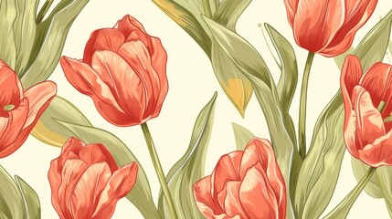 Wall Mural - Tulips, perfect for textiles